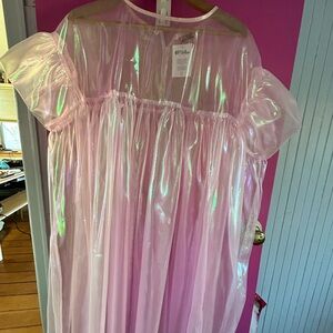 Elegant Pink Sheer Women's Dress